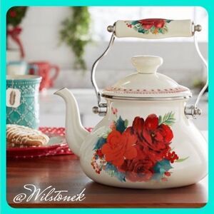 Last one The Pioneer Woman Tea Kettle, Cheerful Rose, 1.9 Quarts: